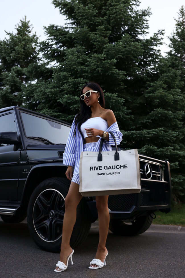 fashion blogger wearing a matching set from amazon